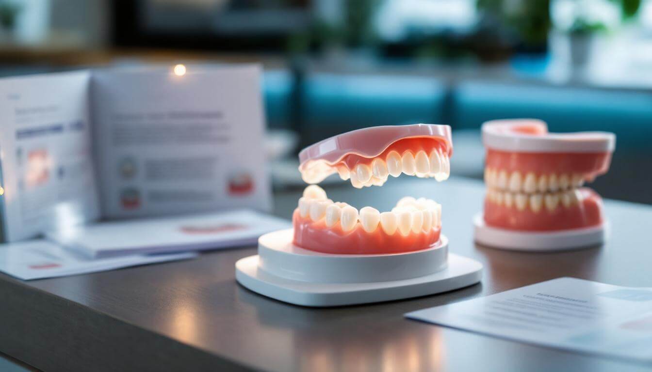 dentaduras en una mesa